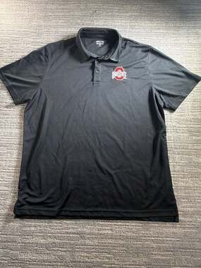 Scarlet & Gray Ohio State Buckeyes Polo Shirt Black XXL